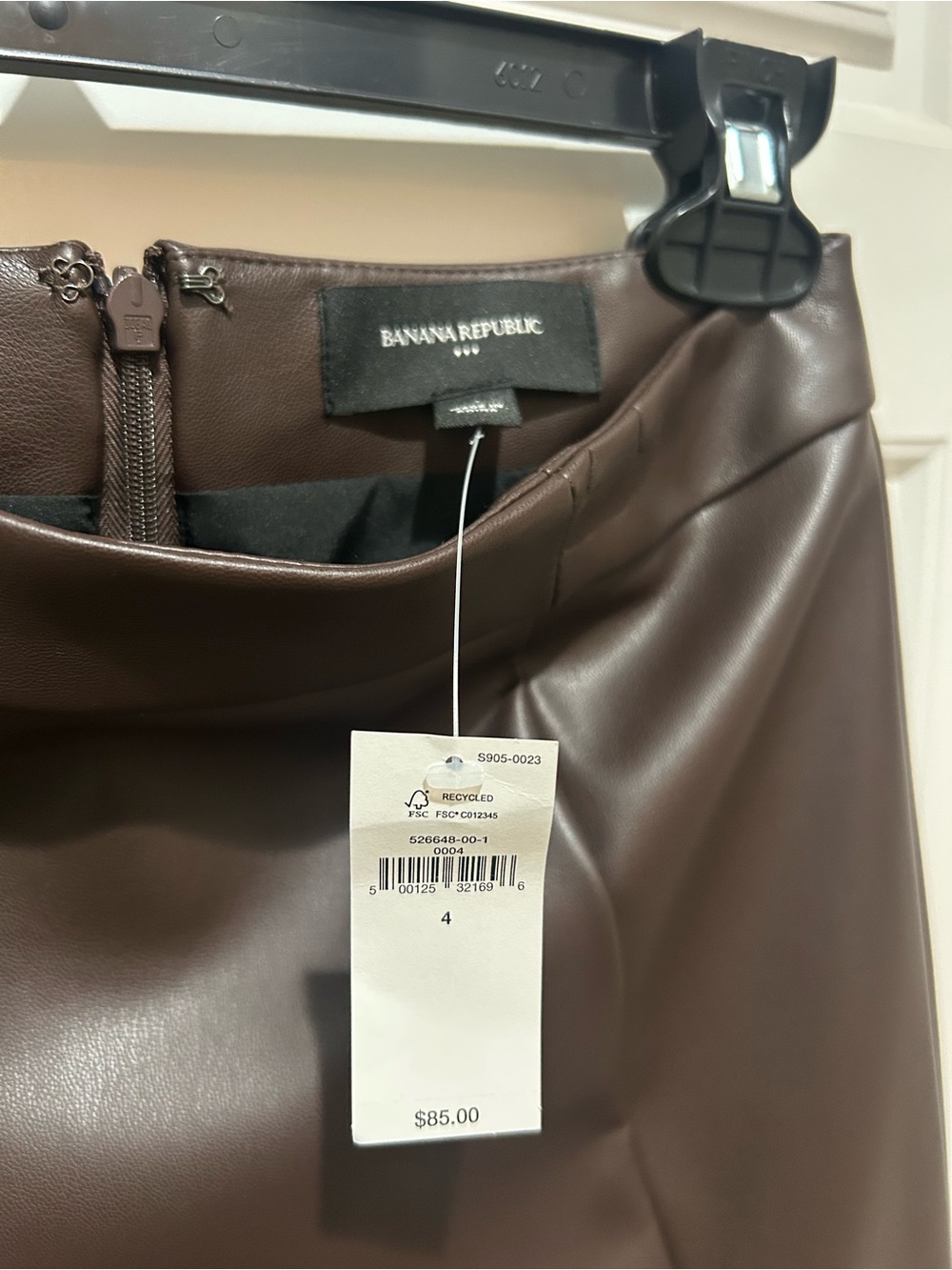Banana Republic Dark Brown Faux Leather Mini Skirt - Picture 3 of 7